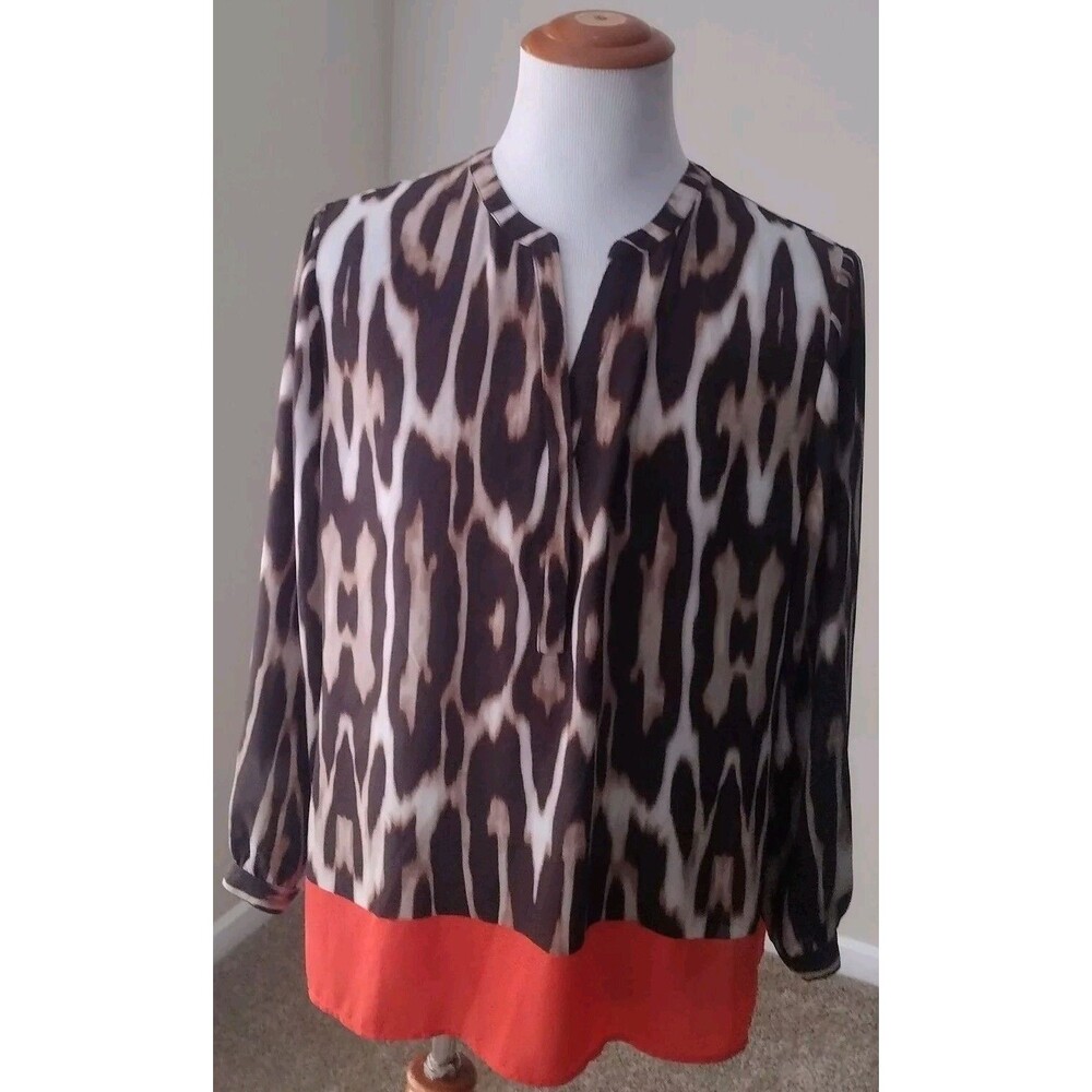 Chico’s Women  Brown  Long Sleeve Blouse  Size 3